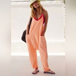 FP Movement by Free People Coral Jumpsuit with Scarlet Details